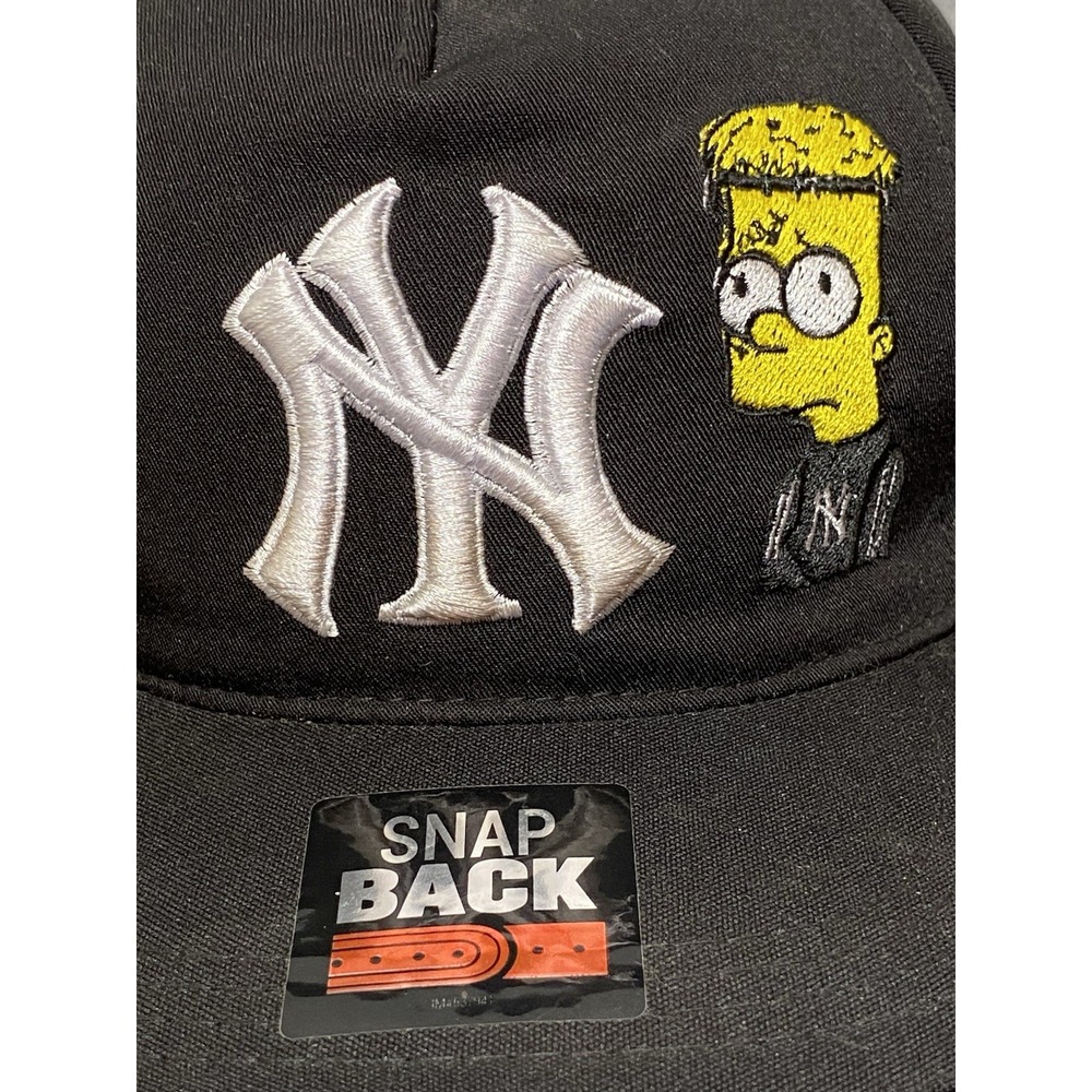 Subway Series Snap Back NY Mets/ Yankees Bart Simpson Collab Hat Cap Black Fair
